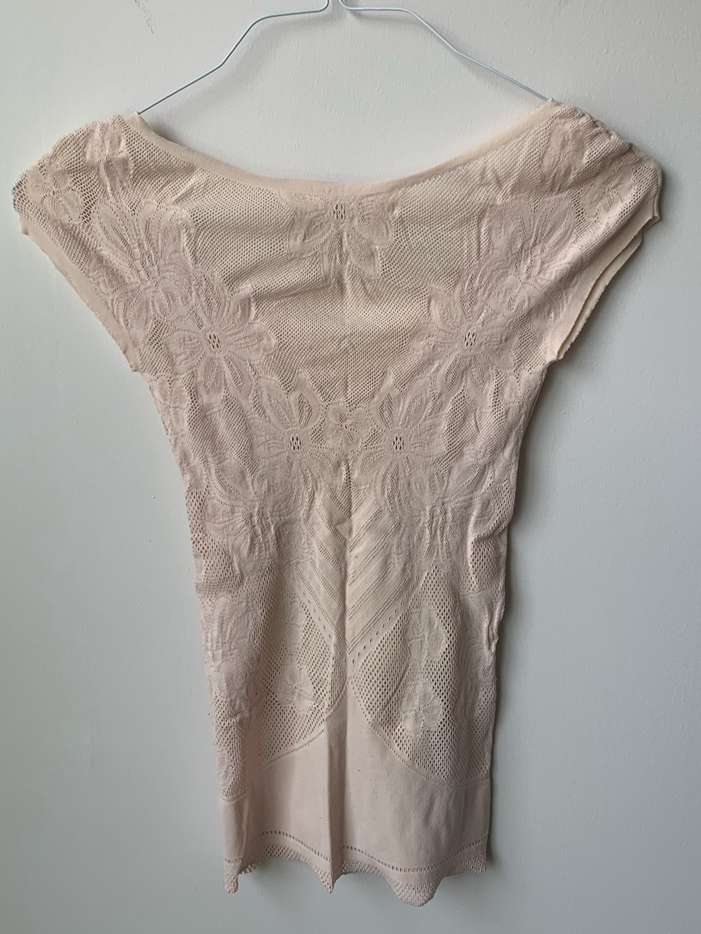 Light Pink Vintage Free People V-Neck Top - Picture 2 of 6